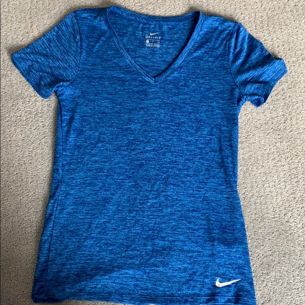 Royal blue heathered Nike dri-fit v neck
